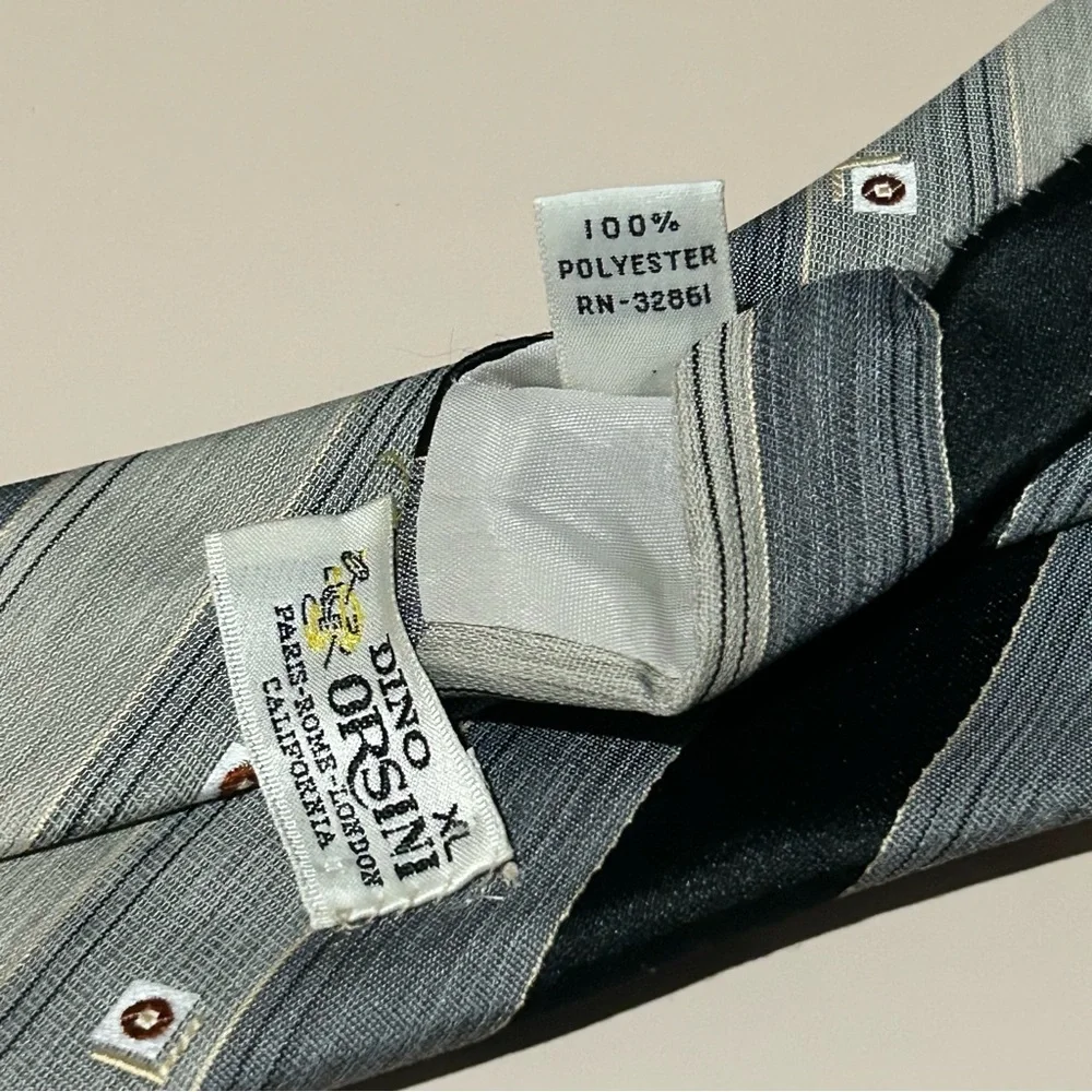 Dino Orsini Black and Gray Patternes 65” Men's Tie